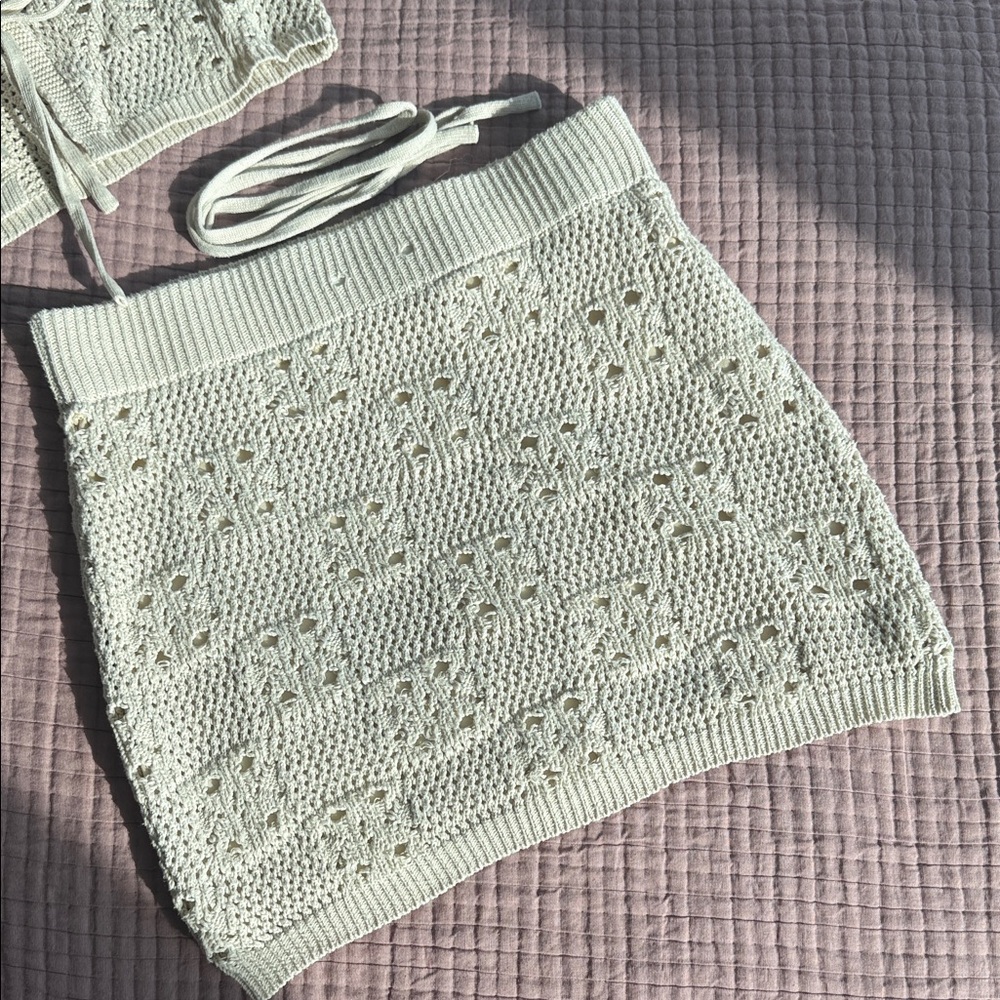 Cream Crochet Skirt